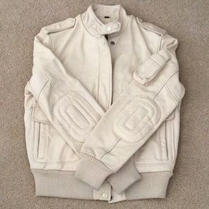 Cream Leather Jacket sz 38